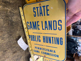 Vtg PA Game Commission sign State Game Lands Hunting Public Alum Pennsylvani NOS