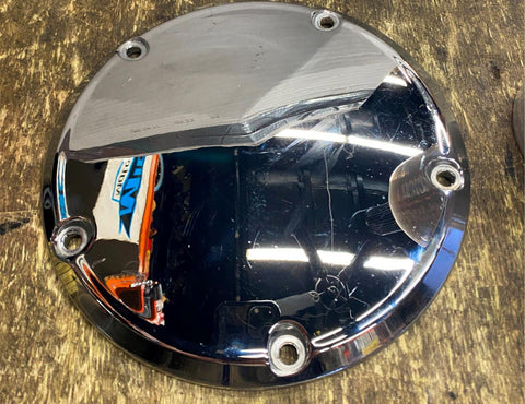 Chrome Derby Clutch cover Harley Touring Dyna Softail Twin Cam OEM T/o 5 bolt
