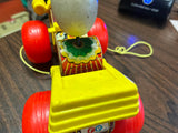 Vintage Fisher Price Jolly Jalopy Circus Clown Pull Toy 1965 Wooden #724