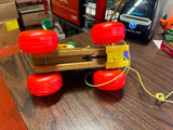 Vintage Fisher Price Jolly Jalopy Circus Clown Pull Toy 1965 Wooden #724
