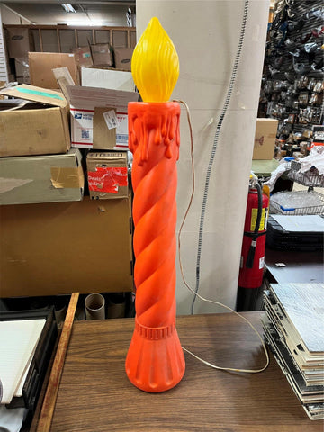 Vintage 1960s Union Productions Candlestick Blow Mold Christmas Decoration 35"
