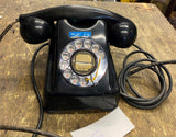 Vtg black rotary dial telephone Kellogg 1000 40's Home Business Redbar Phone