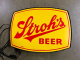 Vintage 1980s Made In USA Stroh's Beer Advertising Double Sided Lighted Sign