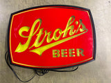 Vintage 1980s Made In USA Stroh's Beer Advertising Double Sided Lighted Sign