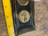 Vtg glass advertising ashtray Kachina Lodge in Taos New Mexico 1965 350th ann