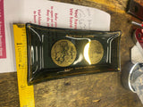 Vtg glass advertising ashtray Kachina Lodge in Taos New Mexico 1965 350th ann