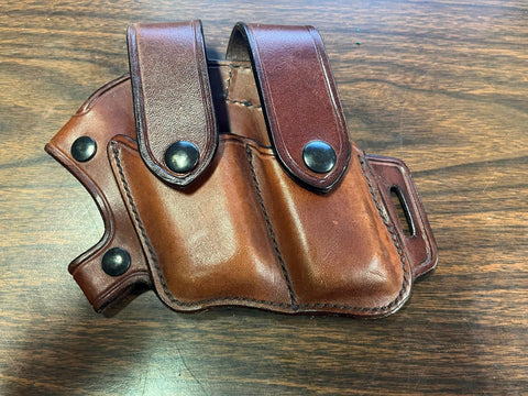 Don Hume Leather Goods Dual Clip Brown Leather Holster For SRS .53