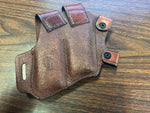 Don Hume Leather Goods Dual Clip Brown Leather Holster For SRS .53