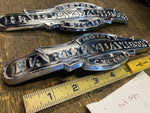 Script Harley Gas Tank Emblems Badges FLH glide chrome Bagger Ultra Classic OEM