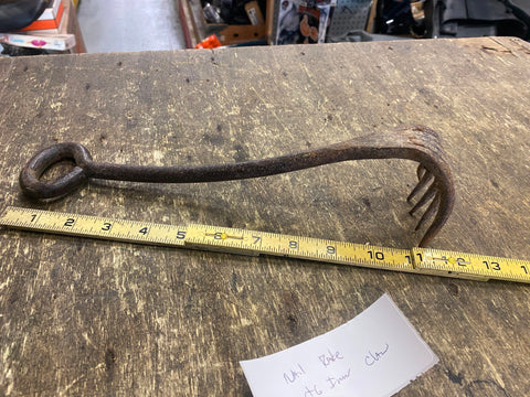 1800's Iron Claw Nail Rake Vtg Tools Iron Fireplace Blacksmith forge Antique Pri