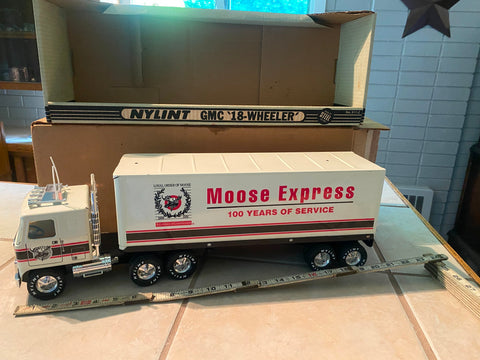 21" Nylint Loyal Order Moose Pressed Steel GMC 18-Wheeler Tin Toy truck Orig Box