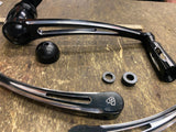 Arlen Ness Deep Cut Black Shift Levers Pegs Brake Pedal Harley Touring Bagger FL