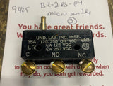 Micro Switch BZ-2RS-P4 Limit Switch BZ2RSP4 15 AMP 125 250 460 vac 7.69 SUNCRAFT