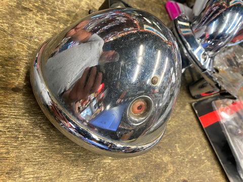 Vtg 5 3/4 Bottom Mount Headlight Harley Chopper 5 3/4 Old Skool Shovelhead Ironh
