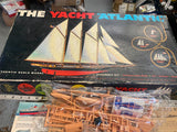Vtg Model Boat The Yacht Atlantic Ideal Toys 50's Racing Schooner 1/8 28" Marine
