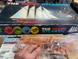 Vtg Model Boat The Yacht Atlantic Ideal Toys 50's Racing Schooner 1/8 28" Marine