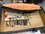 Vtg Model Boat The Yacht Atlantic Ideal Toys 50's Racing Schooner 1/8 28" Marine