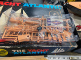 Vtg Model Boat The Yacht Atlantic Ideal Toys 50's Racing Schooner 1/8 28" Marine