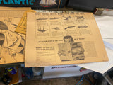 Vtg Model Boat The Yacht Atlantic Ideal Toys 50's Racing Schooner 1/8 28" Marine