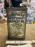 Vtg  Neatsfoot Harness Oil Can Horse Harness Soldered tin Antique Collectible!
