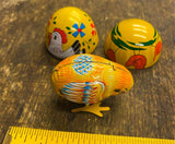 Vtg Haji Tin Litho Chick in Egg Wind-Up Tin Toy Japan – Easter 1950's Collectibl