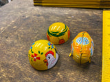 Vtg Haji Tin Litho Chick in Egg Wind-Up Tin Toy Japan – Easter 1950's Collectibl