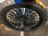 3.5x21 Fat Spoke Wheel Black 120 Tire Mounted Harley Heritage Softail FXST Chopp