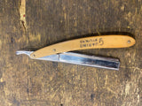Guarino Straight Edge Razor Brooklyn NY Shaving Barber Vtg Celloid Replaceable b
