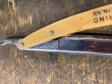 Guarino Straight Edge Razor Brooklyn NY Shaving Barber Vtg Celloid Replaceable b