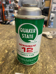 Vtg Full Quaker State R-12 Oil Tin Can Collectible Minty Metal