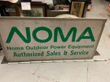 Vtg metal sign Noma Outdoor Power Equipment 70's Alum 47x24 Advertising Oil Gas