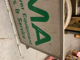 Vtg metal sign Noma Outdoor Power Equipment 70's Alum 47x24 Advertising Oil Gas