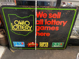 Vtg rare metal Ohio Lottery retail sign 48x36 Pick 3 4 Super Lotto Advertising!