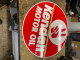 Vtd Kendall Motor Oil Gas Metal Double Sided Sign 23" 85 Advertising Service Sta
