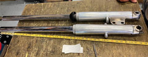 OEM Vtg Wide Glide FLH shovelhead fork Tubes sliders 73-76 Disc 41mm Extended Ch
