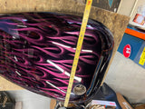 Stretched Softail Gas Tank Custom Flame Paint Chopper 84-99 FXST Fatboy Heritage