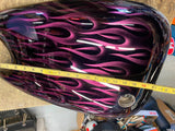 Stretched Softail Gas Tank Custom Flame Paint Chopper 84-99 FXST Fatboy Heritage