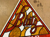 VTG 1976 Made In USA Blatz On Tap Stained Glass Style Advertising Sign Man Cave
