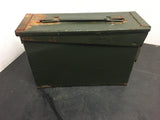 Vintage Field gear AMMUNITION AMMO BOX  CONTAINER METAL ARMY GREEN  collectible