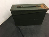 Vintage Field gear AMMUNITION AMMO BOX  CONTAINER METAL ARMY GREEN  collectible