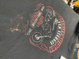 Vtg Harley Davidson Akron Oh Rubber City Burning Rubber T Shirt Black Men 4XL