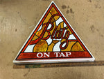 VTG 1976 Made In USA Blatz On Tap Stained Glass Style Advertising Sign Man Cave