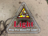 VTG 1983 Made In USA Blatz Why Pay More For Less Lighted Advertising Sign