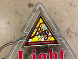 VTG 1983 Made In USA Blatz Why Pay More For Less Lighted Advertising Sign