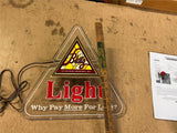 VTG 1983 Made In USA Blatz Why Pay More For Less Lighted Advertising Sign