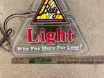 VTG 1983 Made In USA Blatz Why Pay More For Less Lighted Advertising Sign