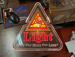 VTG 1983 Made In USA Blatz Why Pay More For Less Lighted Advertising Sign