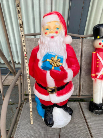 Vtg Blow Mold SANTA CLAUS 33” EMPIRE Plastic 70's Lighted Sack Decor Christmas