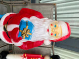 Vtg Blow Mold SANTA CLAUS 33” EMPIRE Plastic 70's Lighted Sack Decor Christmas