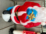 Vtg Blow Mold SANTA CLAUS 33” EMPIRE Plastic 70's Lighted Sack Decor Christmas